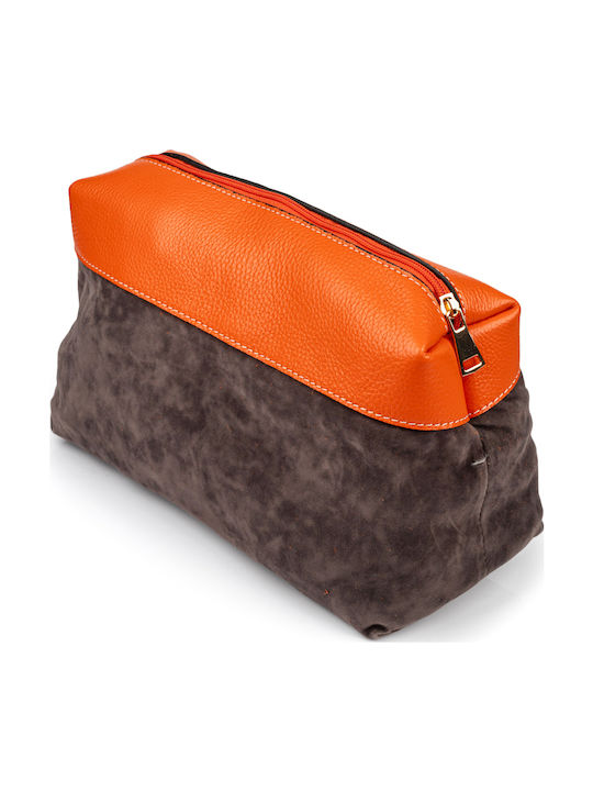 Set Leder Damentasche Schultertasche Orange