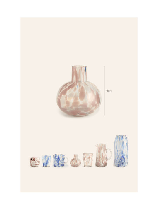 Calma House Διακοσμητικό Βάζο Glas Rosa 10x10cm 1Stück