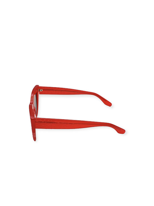 Uglybell Women's Sunglasses with Red Plastic Frame and Gray Lens UB-CHERYLUX-C3