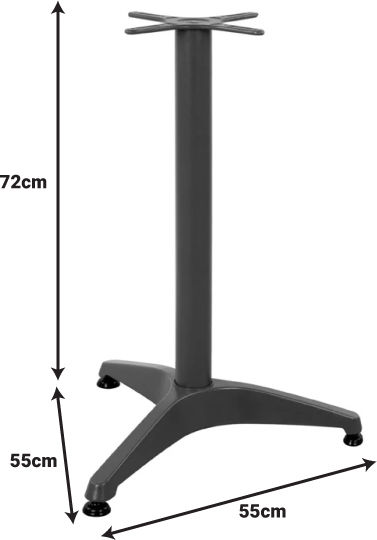 Pakketo Oiseau Möbelbeine Metallischer Tisch Schwarze 55x55x72cm