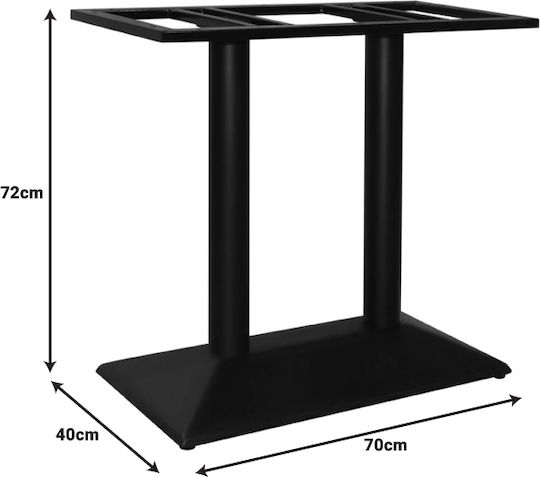 Pakketo Soutenir Metallic Table Stand Black Table 40x70x72cm