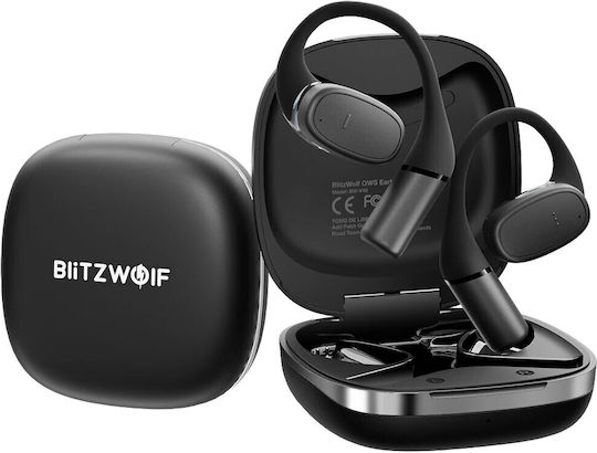 BlitzWolf BW-V49 Open Ear Bluetooth Handsfree Earphones with Sweat Resistance and Charging Case Black