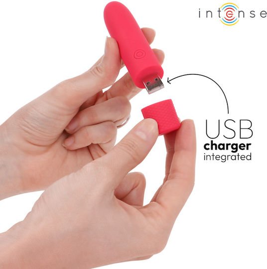 Intense Rechargeable Vibrating Mini Δονητής Bullet 10cm Κόκκινος