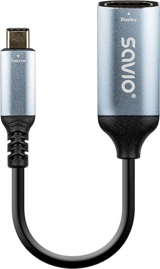 Savio Μετατροπέας USB-C male σε HDMI female 1τμχ
