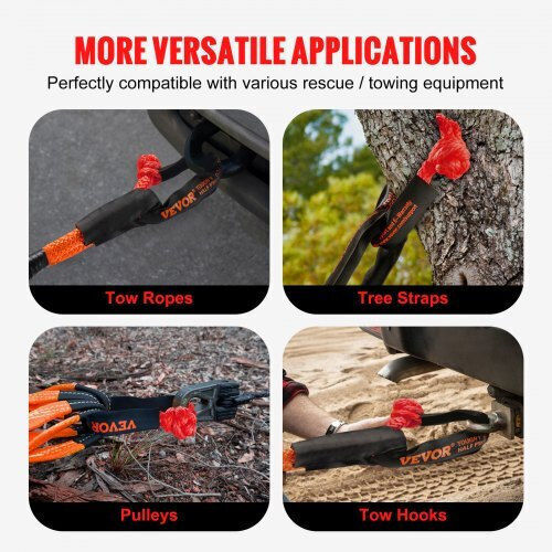 Vevor Car Towing Equipment Tow Rope In Black Color