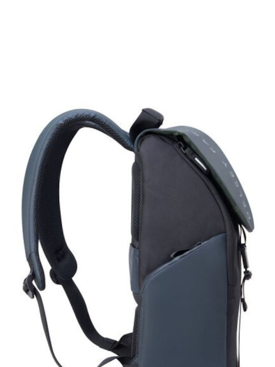 Delsey Securflap Водоустойчива Чанта Раница за лаптоп 15.6" в Черен цвят