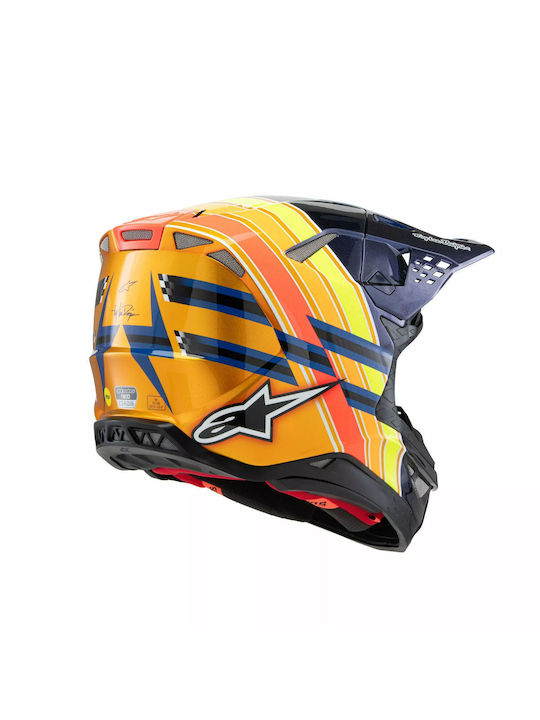 Alpinestars Supertech M10 Мотокрос ECE 22.06 TLD Edition 25 Dark Blue/Orange/Yellow Fluo/Red Glossy