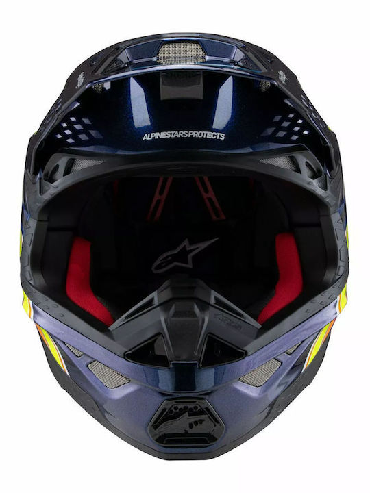 Alpinestars Supertech M10 TLD Edition 25 Dark Blue/Orange/Yellow Fluo/Red Glossy Κράνος Μηχανής Motocross ECE 22.06