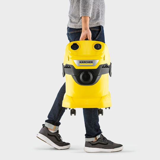 Karcher WD 4-18 Dual V-20/22 Rechargeable Vacuum Wet / Dry Without Charger and Battery with Plastic Bin 20lt