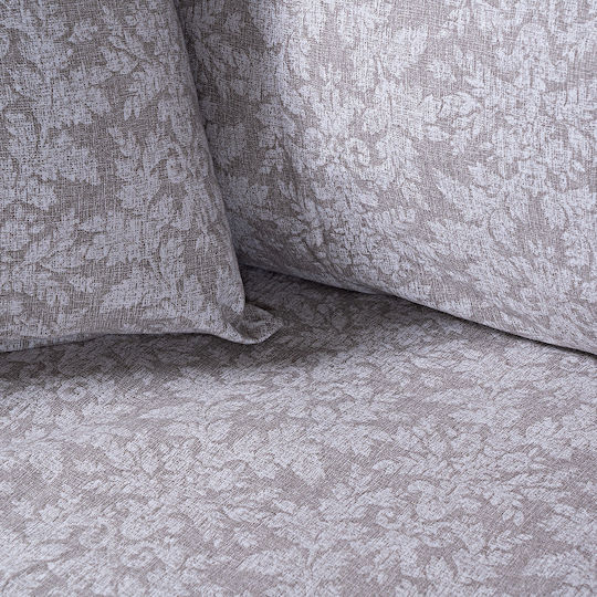 Beauty Home Malbec Art 12630 Σετ King Size 4τμχ 185x200+32εκ. με Λάστιχο Μπέζ