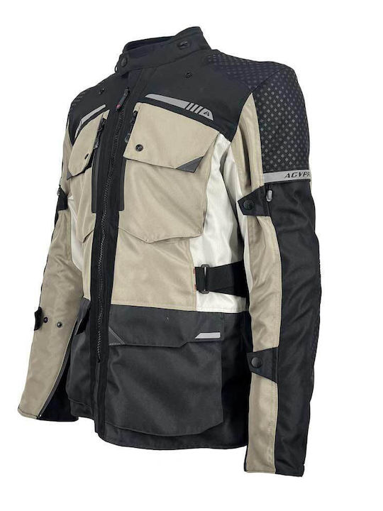 AGVpro Commander Men's Motorcycle Jacket 4 Seasons Beige Black