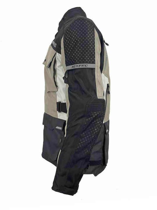 AGVpro Commander Men's Motorcycle Jacket 4 Seasons Beige Black