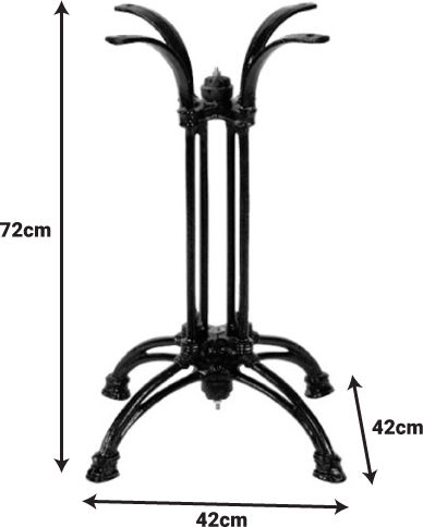 Pakketo Astu Table Stand made of Metal Black 42x42x72cm