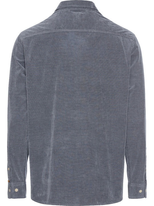 Long-sleeved Corduroy Shirt Blue