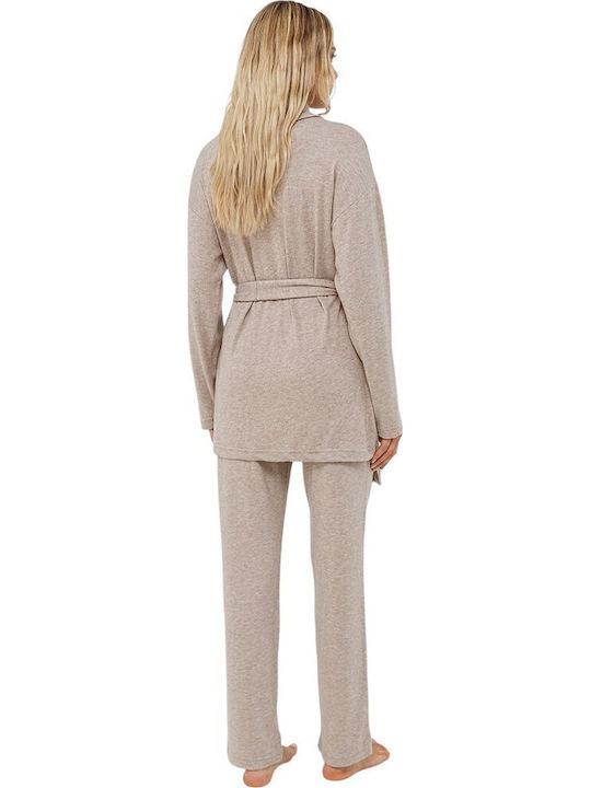 Odyssey Winter Women's Pyjama Set Brown