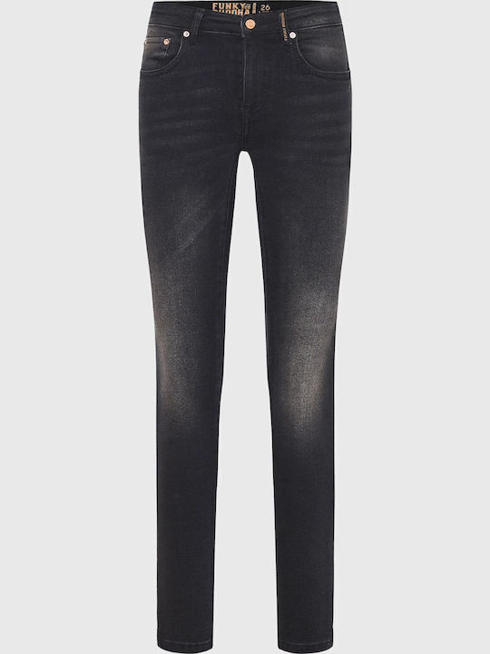 High Waist Women's Jean Trousers in Skinny Fit Black