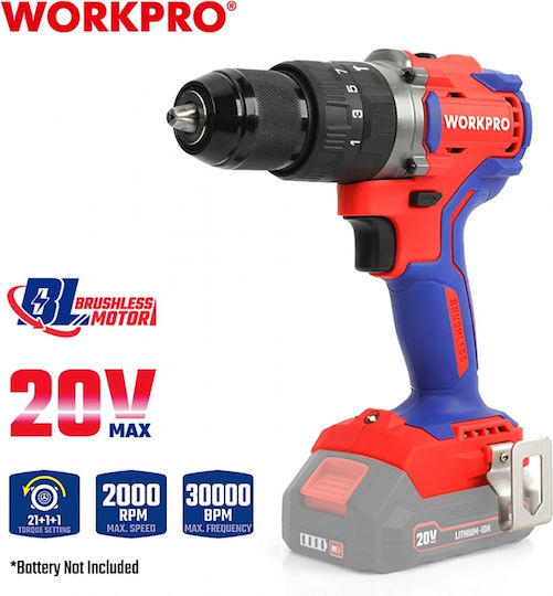 WorkPro Percussive Drill Driver Battery Solo Brushless