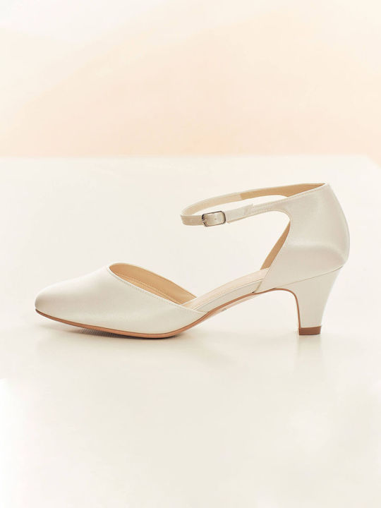 Νυφική Γόβα Σατέν Ιβουάρ 5,5 Cm Gina
