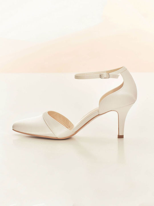 Ivory Satin Bridal Heel 7 Cm Mira