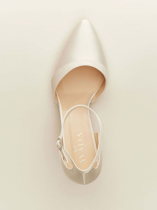 Ivory Satin Bridal Heel 7 Cm Mira