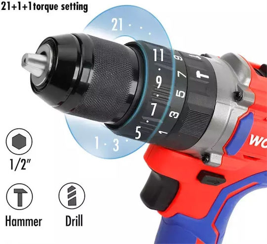 WorkPro WP390005 Percussive Drill Driver Battery Solo Brushless