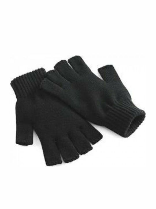 Men's Knitted Fingerless Gloves Black