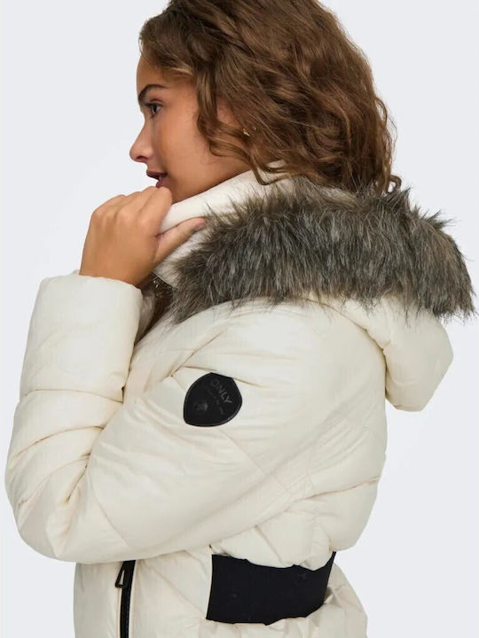 Only Kurz Damen Puffer Jacke für Winter White 15322003 Skroutz