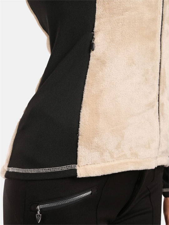 Fleece Jachetă de damă cu Fermoar Beige