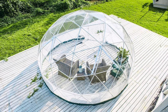PVC Winter Camping Tent Geodesic Transparent 360x360cm