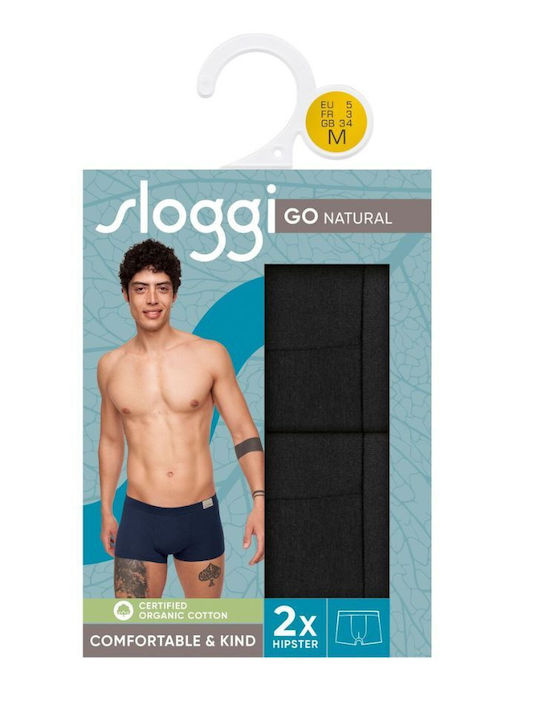 Sloggi Go Natural Hipster Men's Boxers 2Pack Black