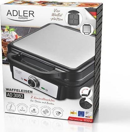 Adler Гофретник за Квадратни Гофрети 4 Места 1600W