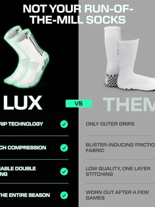 Lux Sports Ποδοσφαιρικές Κάλτσες Λευκό/ Μαύρο 1 Ζεύγος
