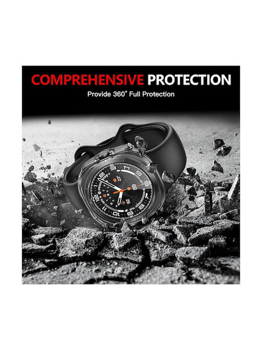 Techsuit Defense360 Pro Пластмасов Калъф със Стъкло в Прозрачен цвят за Samsung Galaxy Watch Ultra (47 мм)