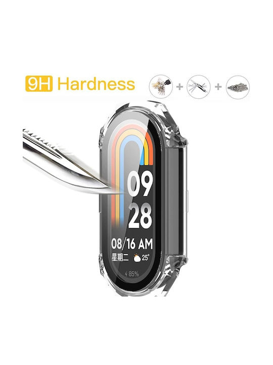 Techsuit Defense360 Pro Plastic Case with Glass in Transparent color for Xiaomi Mi Band 9, Mi Band 9 NFC
