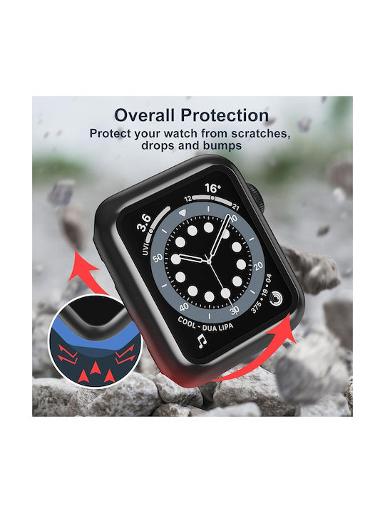 Techsuit Defense360 Pro Plastic Case with Glass in Black color for Apple Watch 1, 2, 3 (42mm)