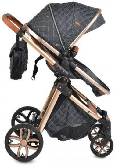 Cangaroo Alma 3 in 1 Adjustable 3 in 1 Baby Stroller Suitable for Newborn Black / Brown 7.5kg
