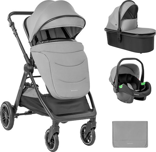 Kikka Boo Ava Verstellbar 3 in 1 Baby Kinderwagen Geeignet für Neugeborene Gray 10.2kg