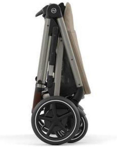 Cybex E-Gazelle S Baby Stroller Suitable for Newborn Almond Beige Taupe Frame 14.7kg