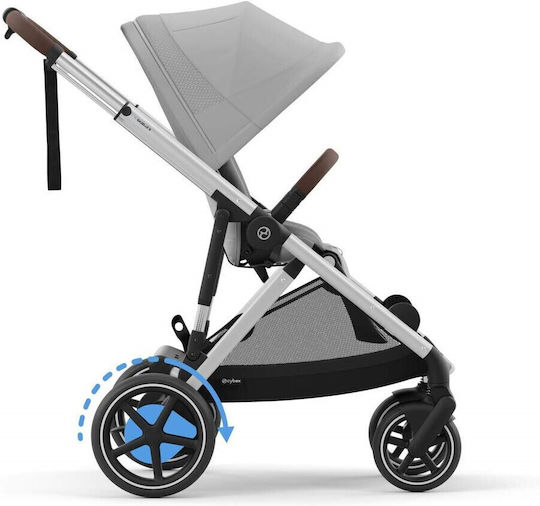 Cybex E-Gazelle S Καρότσι Μωρού Kατάλληλο για Nεογέννητο Lava Grey Silver Frame 14.7kg