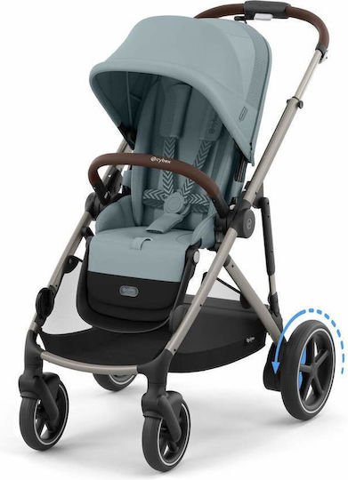 Cybex E-Gazelle S Καρότσι Μωρού Kατάλληλο για Nεογέννητο Stormy Blue Taupe Frame 14.7kg
