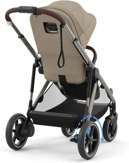 Cybex E-Gazelle S Baby Stroller Suitable for Newborn Almond Beige Taupe Frame 14.7kg