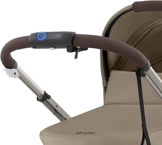 Cybex E-Gazelle S Baby Stroller Suitable for Newborn Almond Beige Taupe Frame 14.7kg