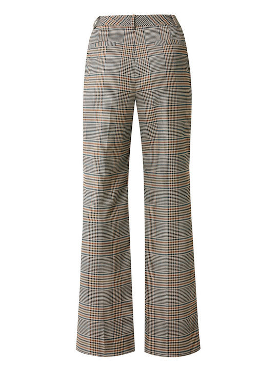 Women's Fabric Trousers Checked Checkered