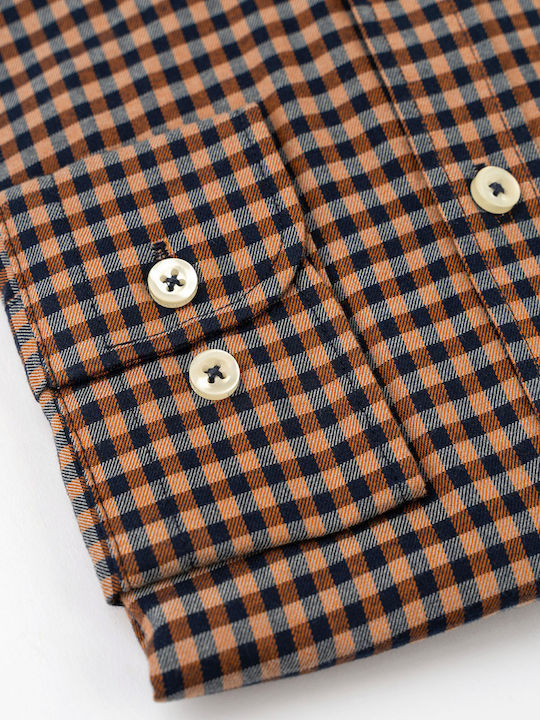 Fynch Hatton Long-sleeved Shirt Checked Hazel