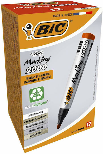 BIC Ανεξίτηλοι Μαρκαδόροι Κόκκινο Σετ 12τμχ