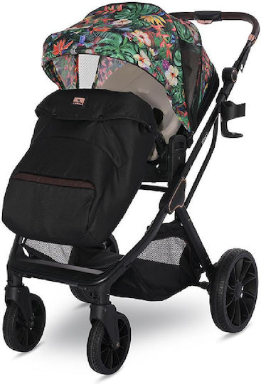 Lorelli Boston Reglabil 3 în 1 Cărucior pentru copii Potrivit pentru Nou-născut Flori tropicale 14kg
