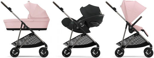 Cybex Gold Melio Ρυθμιζόμενο Καρότσι Μωρού Kατάλληλο για Nεογέννητο Candy Pink 6.1kg