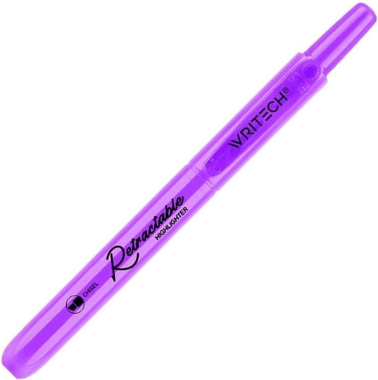 Marker evidențiator Writech, retractabil, plat, 1-4mm, neon mov 545731