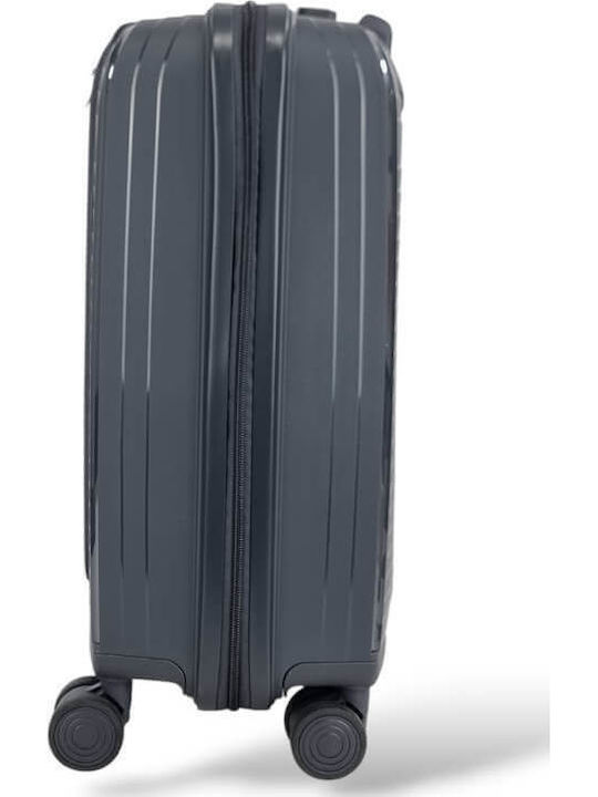 Playbags Βαλίτσα Ταξιδίου Καμπίνας Σκληρή Γκρι με 4 Ρόδες Ύψους 55εκ.