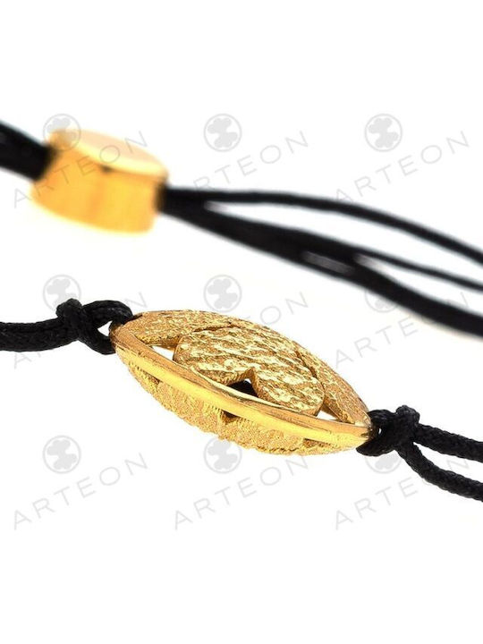 Arteon Bracelet Lucky Charm Macrame made of Brass Gold Plated